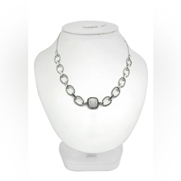 Giani Bernini Sterling Silver Necklace with Cubic Zirconia, Fine Jewelry, NWT - Picture 1 of 6